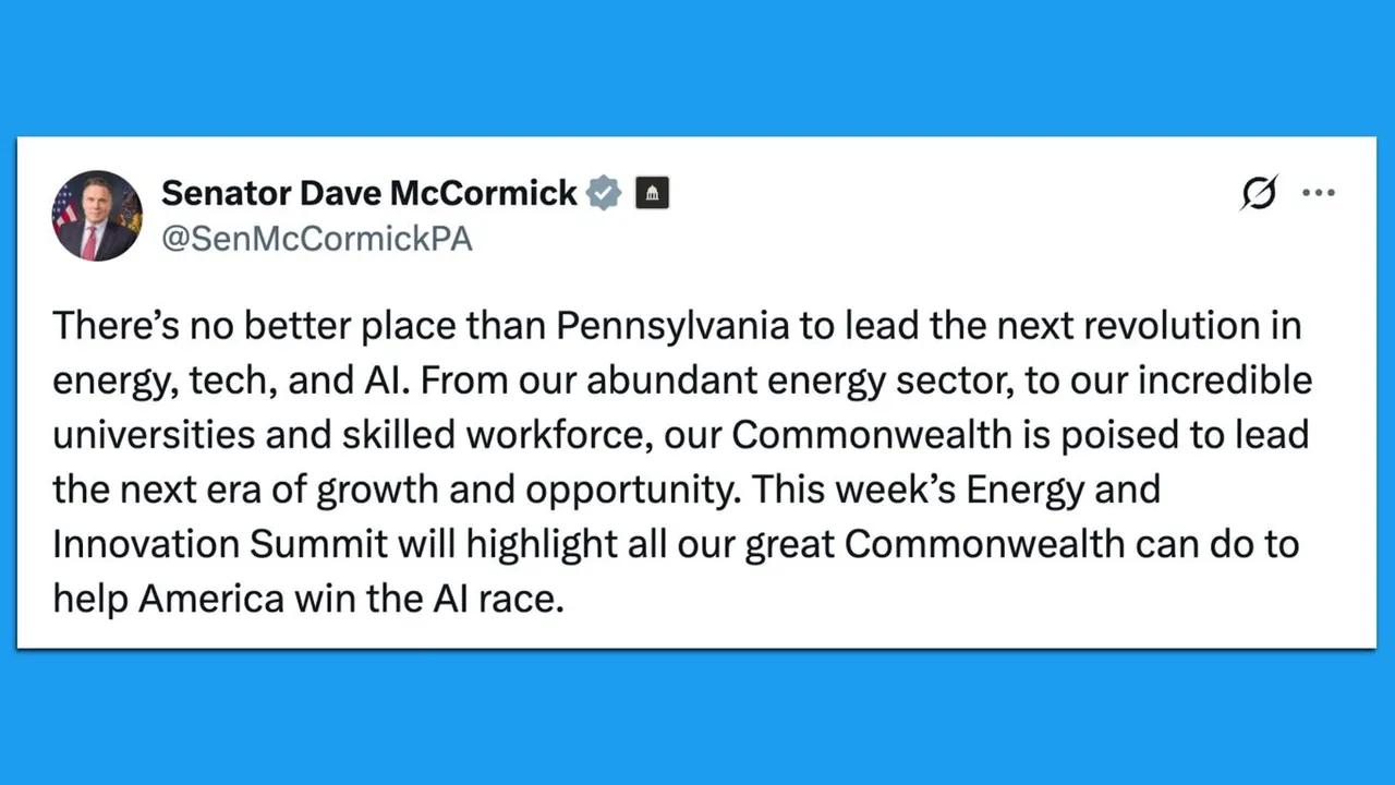 Trump And Mccormick Announce $70b Ai And Energy Investments For Pa Image