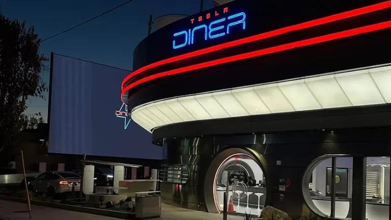 Elon Musk Opens Tesla Diner In La With Drive-in Movies And Robot Servers Image