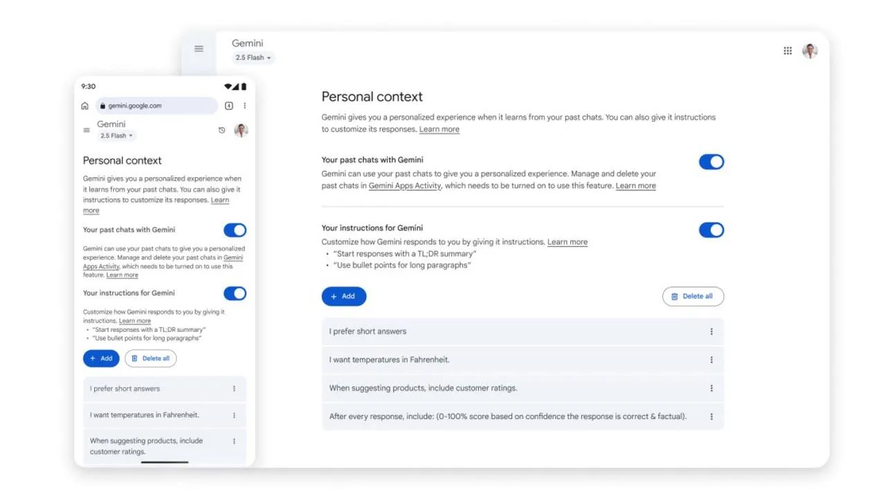 Gemini App Unveils Temporary Chat and Personal Context Features Image