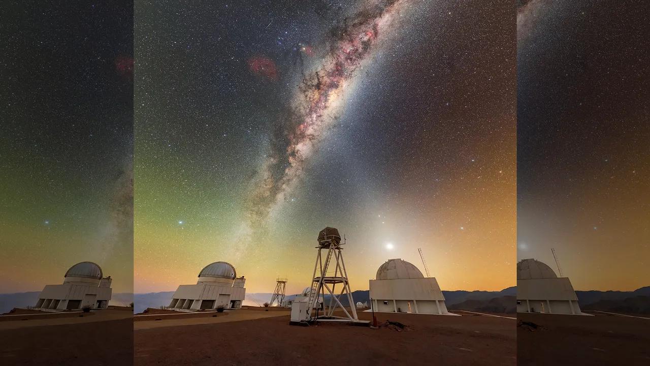 Celestial Display: Milky Way and Zodiacal Light Form 'X' Over Chile Image
